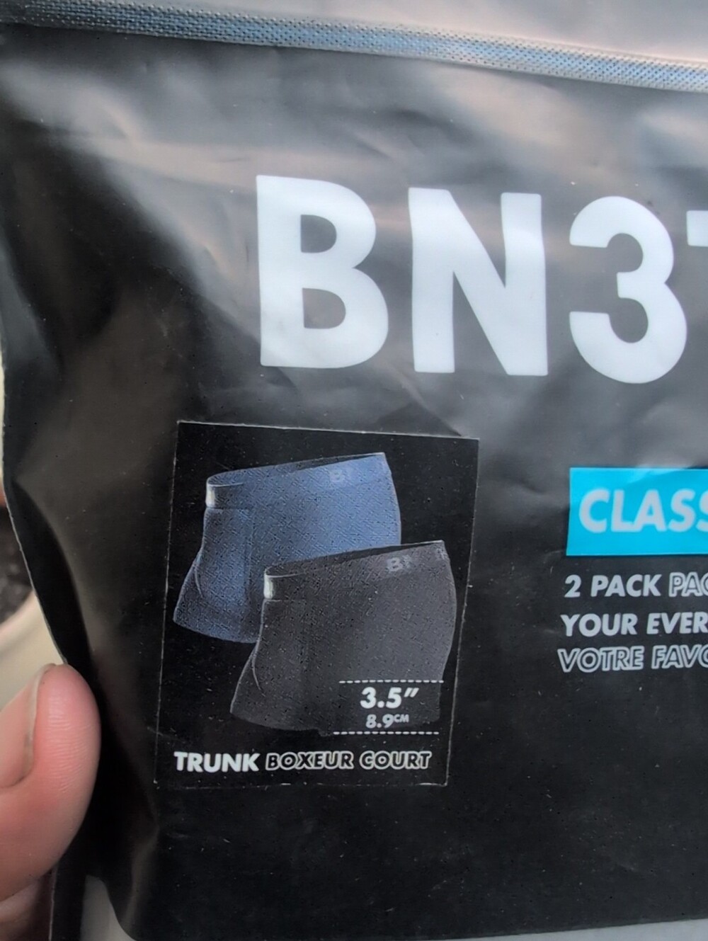 BN3TH Men’s Classic Trunk 2-Pack — Solid Black & Navy Size Small NWT